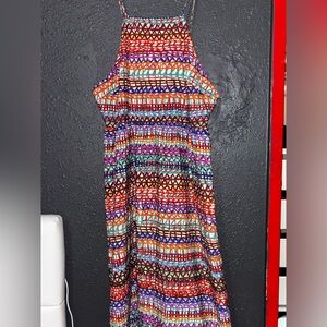 CeCe Colorful Geometric Midi Dress